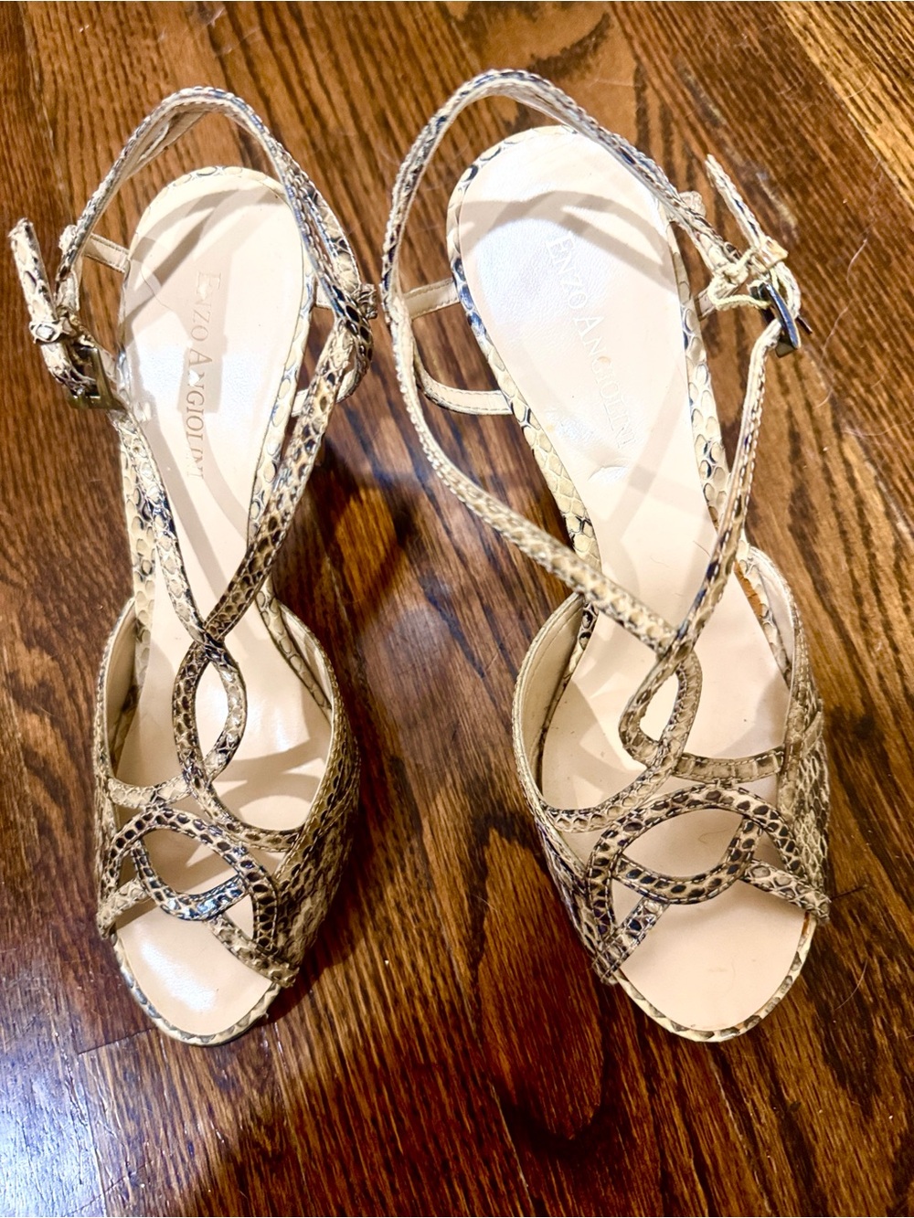 Enzo Angiolini/NEVER WORN! NWOT/Snakeskin Leather/Slingback/Heels/Size 6.5!